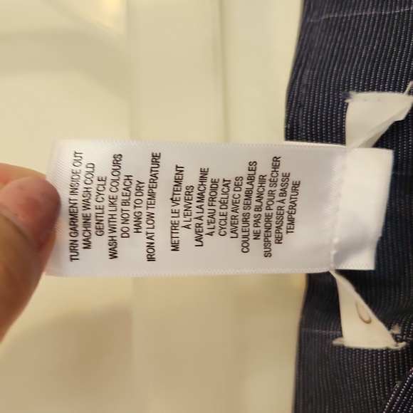 Navy pinstripe wide leg dress pants - Picture 6 of 6